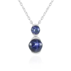 Blauer Stern-Saphir-Silbercollier