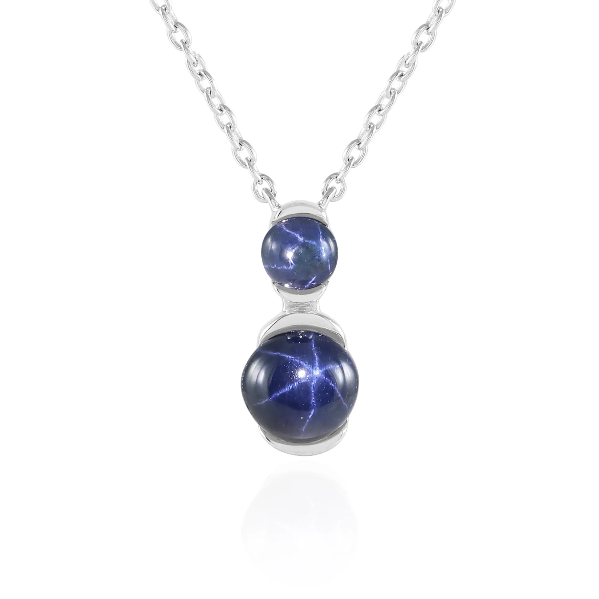 Blauer Stern-Saphir-Silbercollier