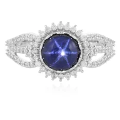 Blauer Stern-Saphir-Silberring