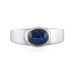 Blauer Stern-Saphir-Silberring