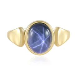 Blauer Stern-Saphir-Silberring