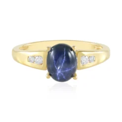Blauer Stern-Saphir-Silberring