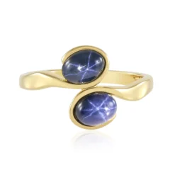 Blauer Stern-Saphir-Silberring