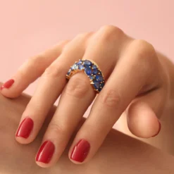 Blauer Tuléar-Saphir-Goldring