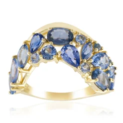 Blauer Tuléar-Saphir-Goldring