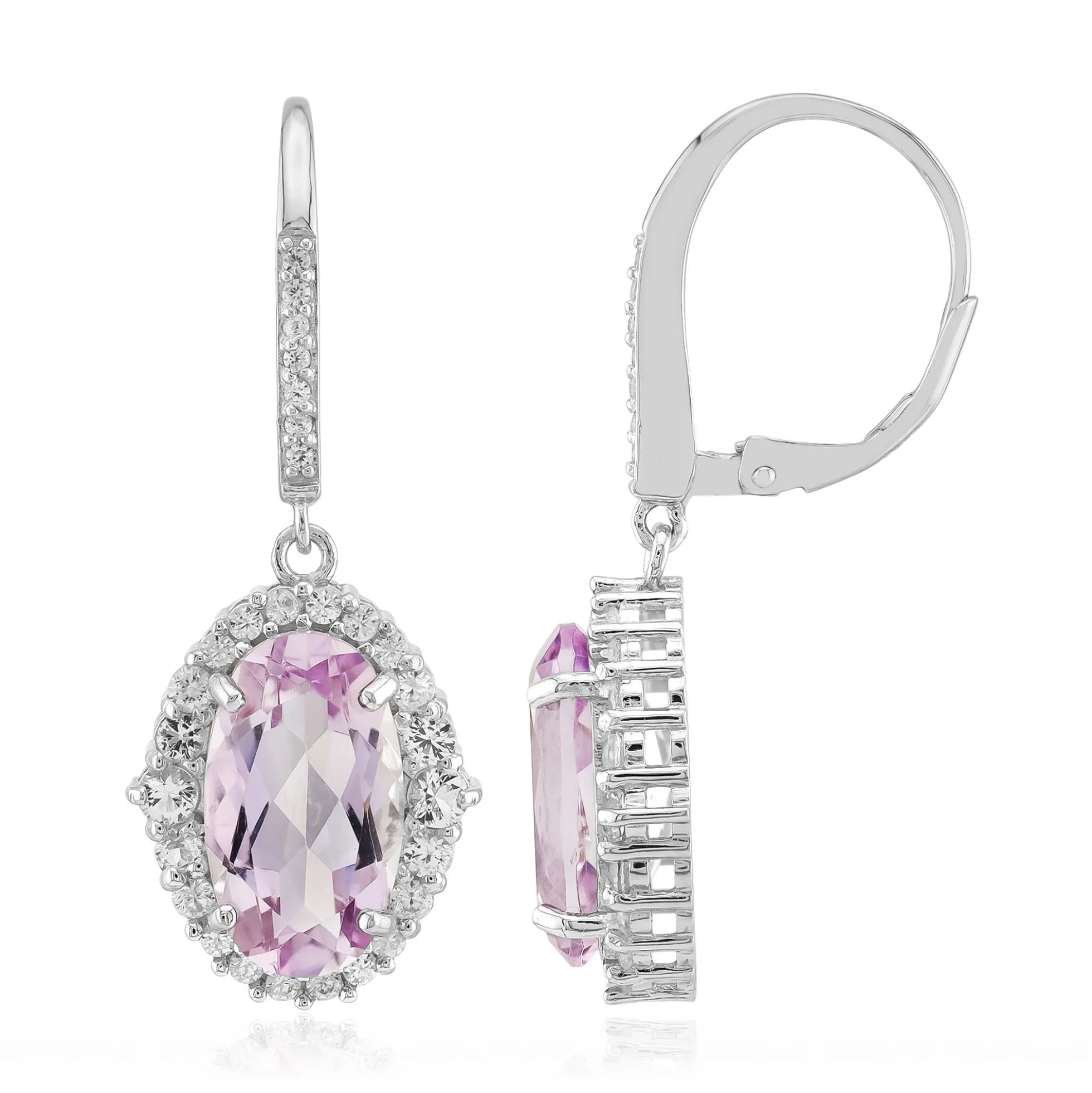 Bolivianischer Amethyst-Silberohrringe