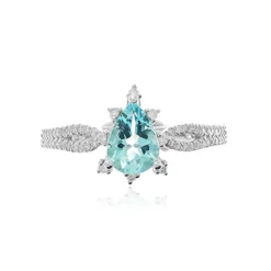 Brasilianischer Aquamarin-Goldring