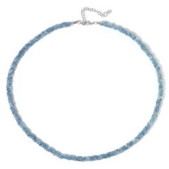 Brasilianischer Aquamarin-Silberhalskette