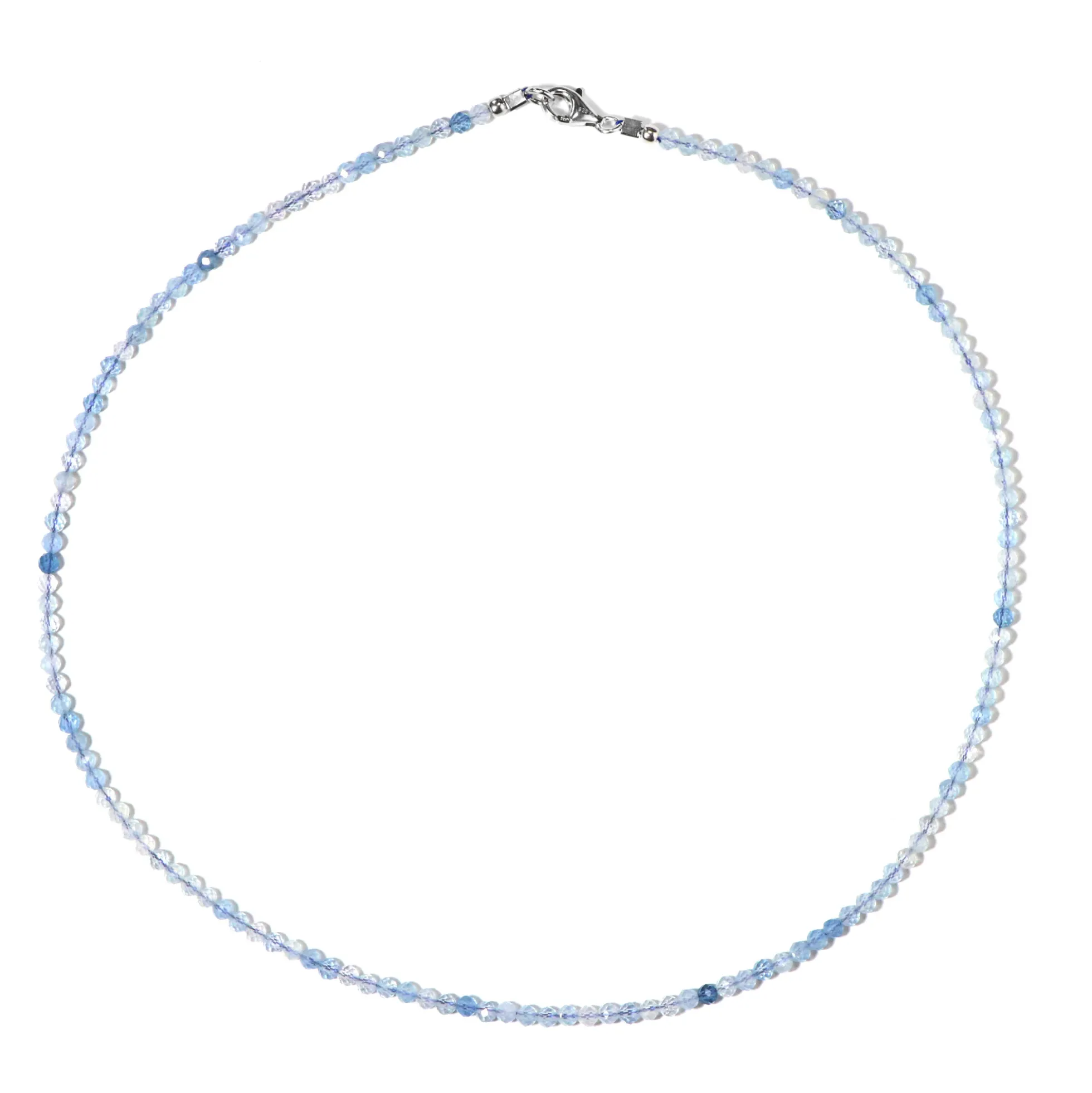 Brasilianischer Aquamarin-Silberhalskette