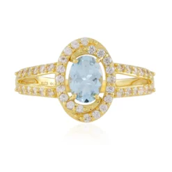 Brasilianischer Aquamarin-Silberring