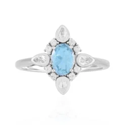Brasilianischer Aquamarin-Silberring
