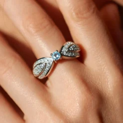 Brasilianischer Aquamarin-Silberring