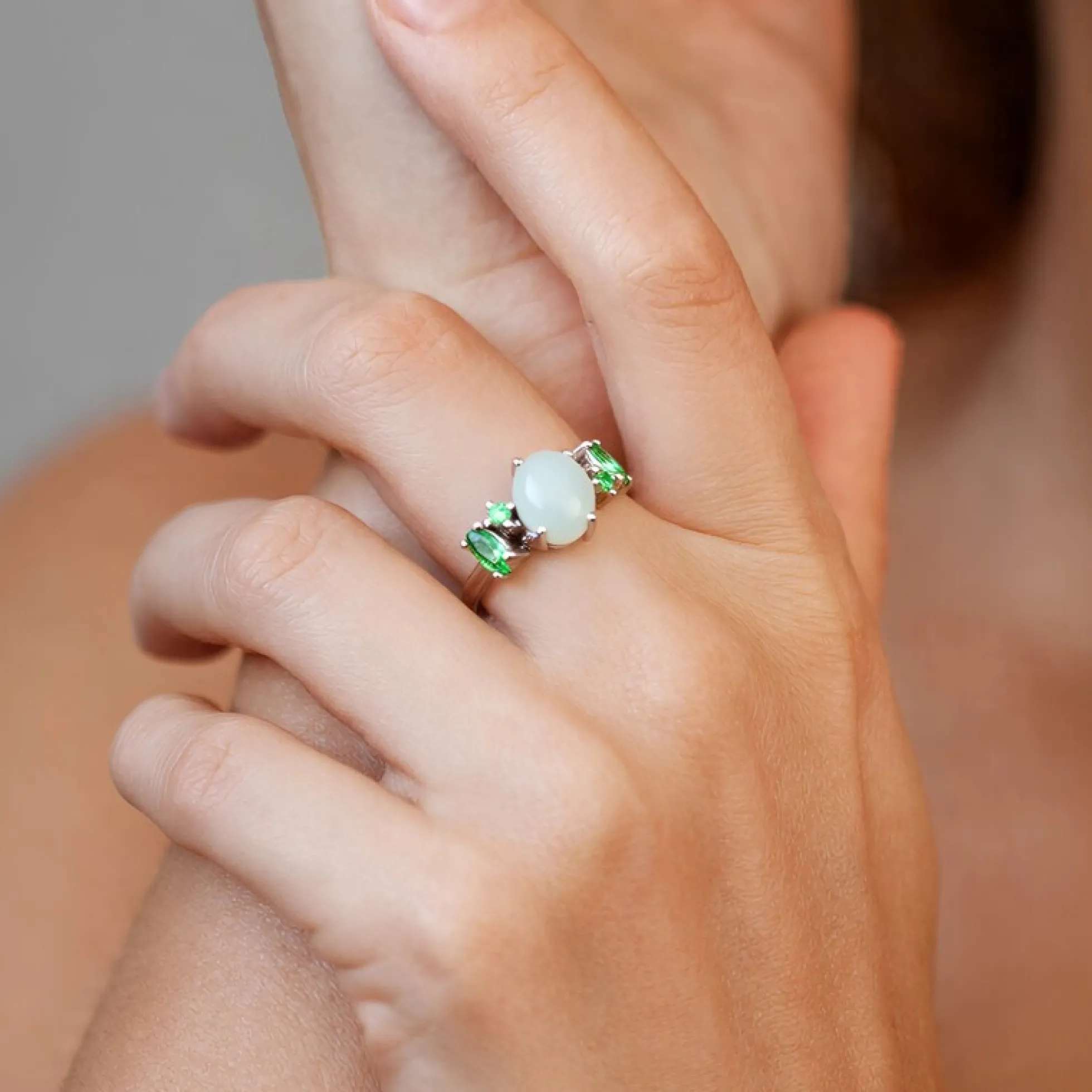 Brasilianischer Aquamarin-Silberring