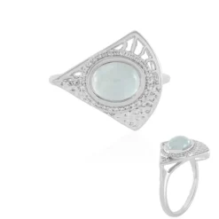Brasilianischer Aquamarin-Silberring