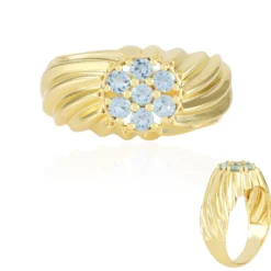 Brasilianischer Aquamarin-Silberring