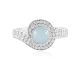 Brasilianischer Aquamarin-Silberring