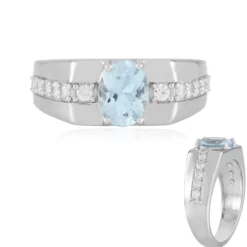 Brasilianischer Aquamarin-Silberring