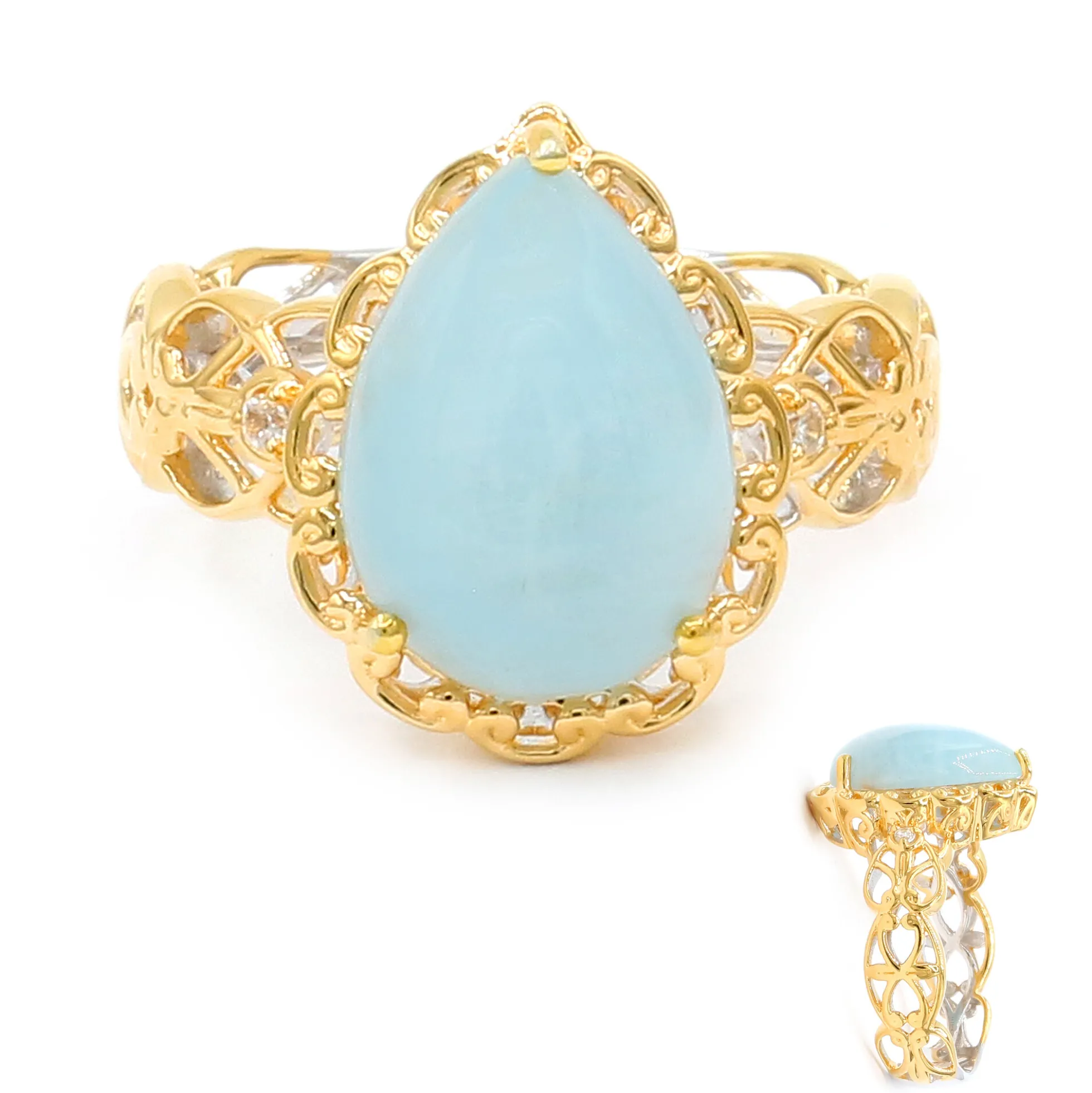 Brasilianischer Aquamarin-Silberring