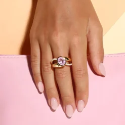 Brasilianischer Kunzit-Goldring