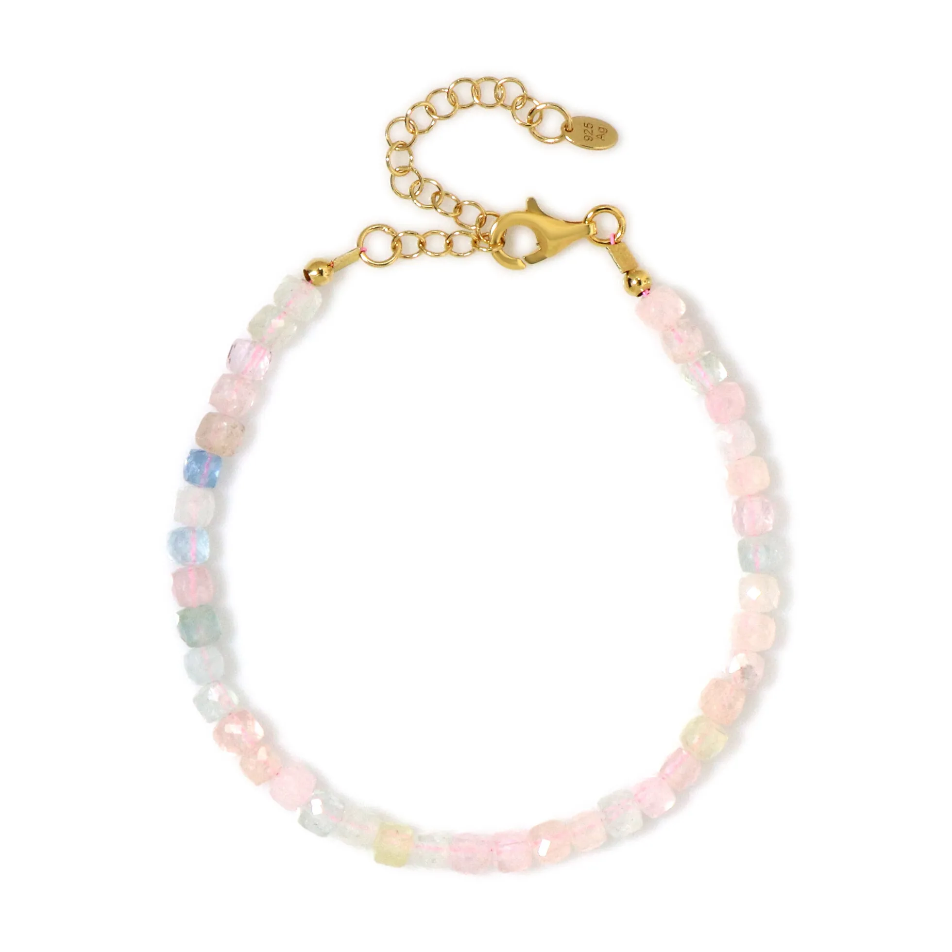 Brasilianischer Morganit-Silberarmband