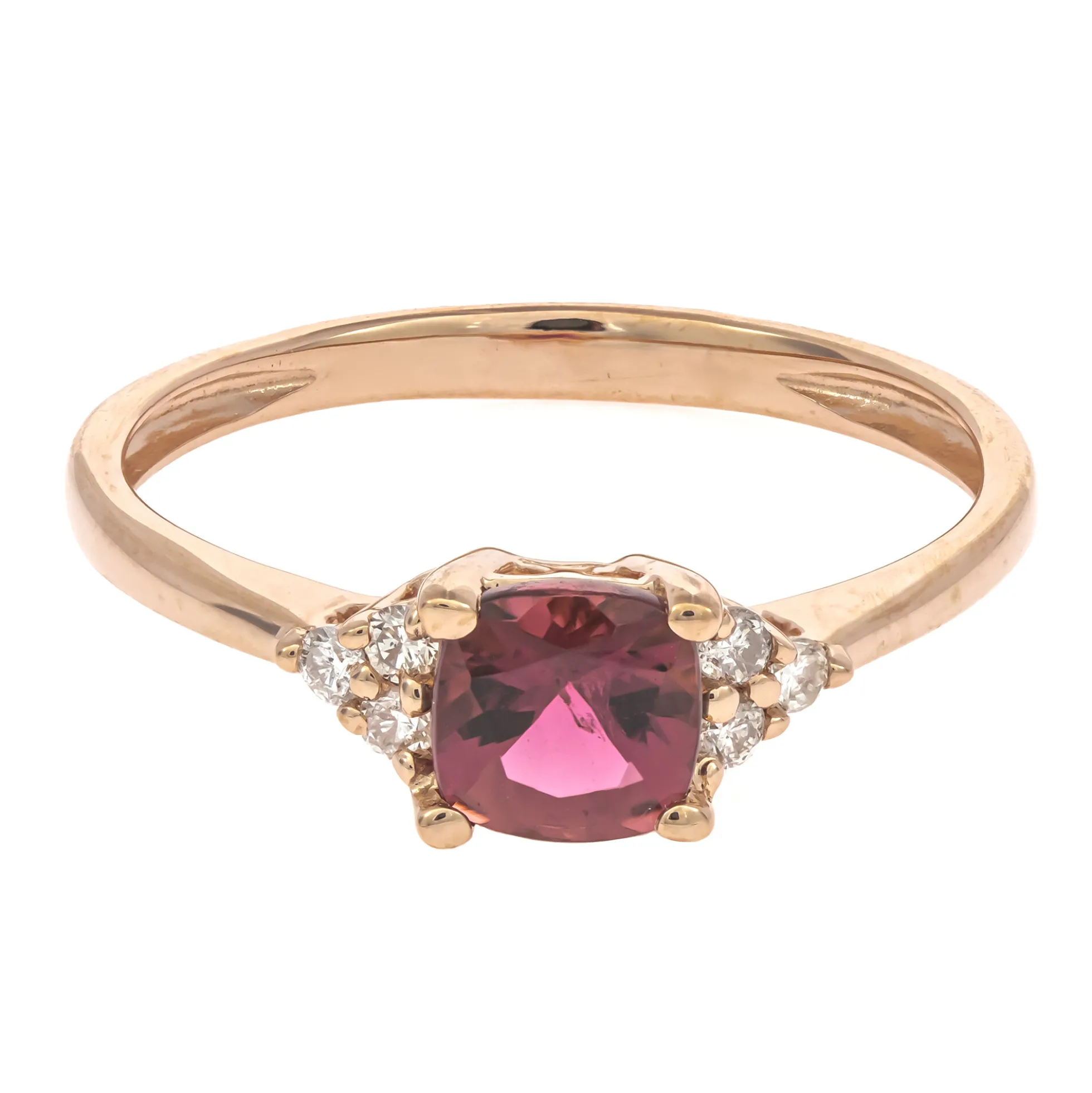 Brasilianischer Pinkfarbener Turmalin-Goldring