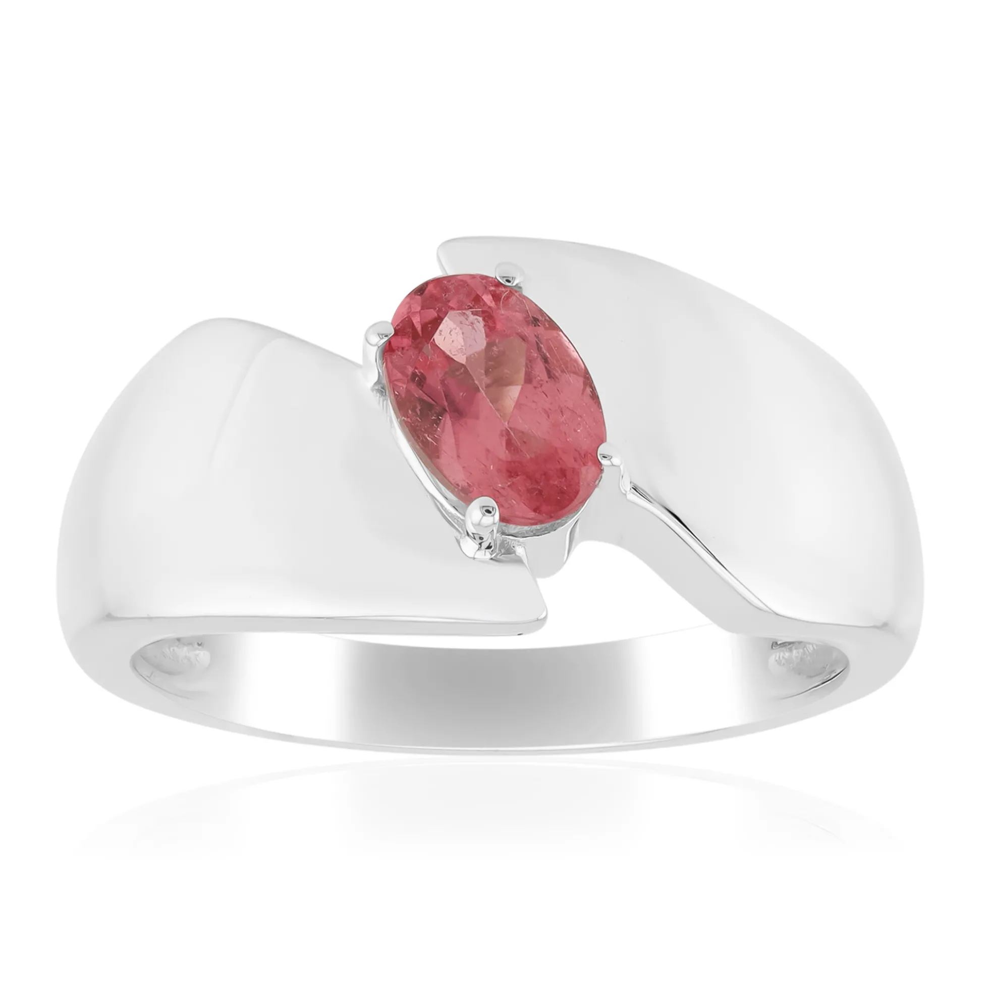 Brasilianischer Pinkfarbener Turmalin-Silberring