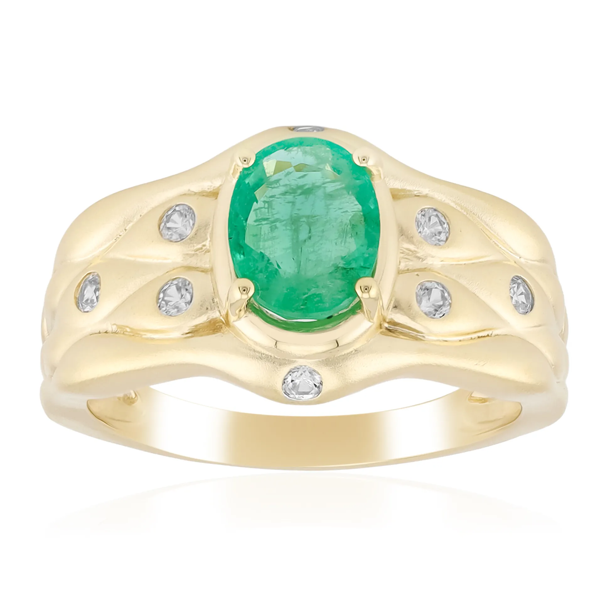 Brasilianischer Smaragd-Goldring