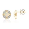 Brasilianischer Weißer Opal-Goldohrringe