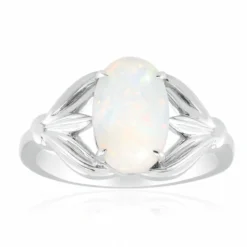 Brasilianischer Weißer Opal-Goldring