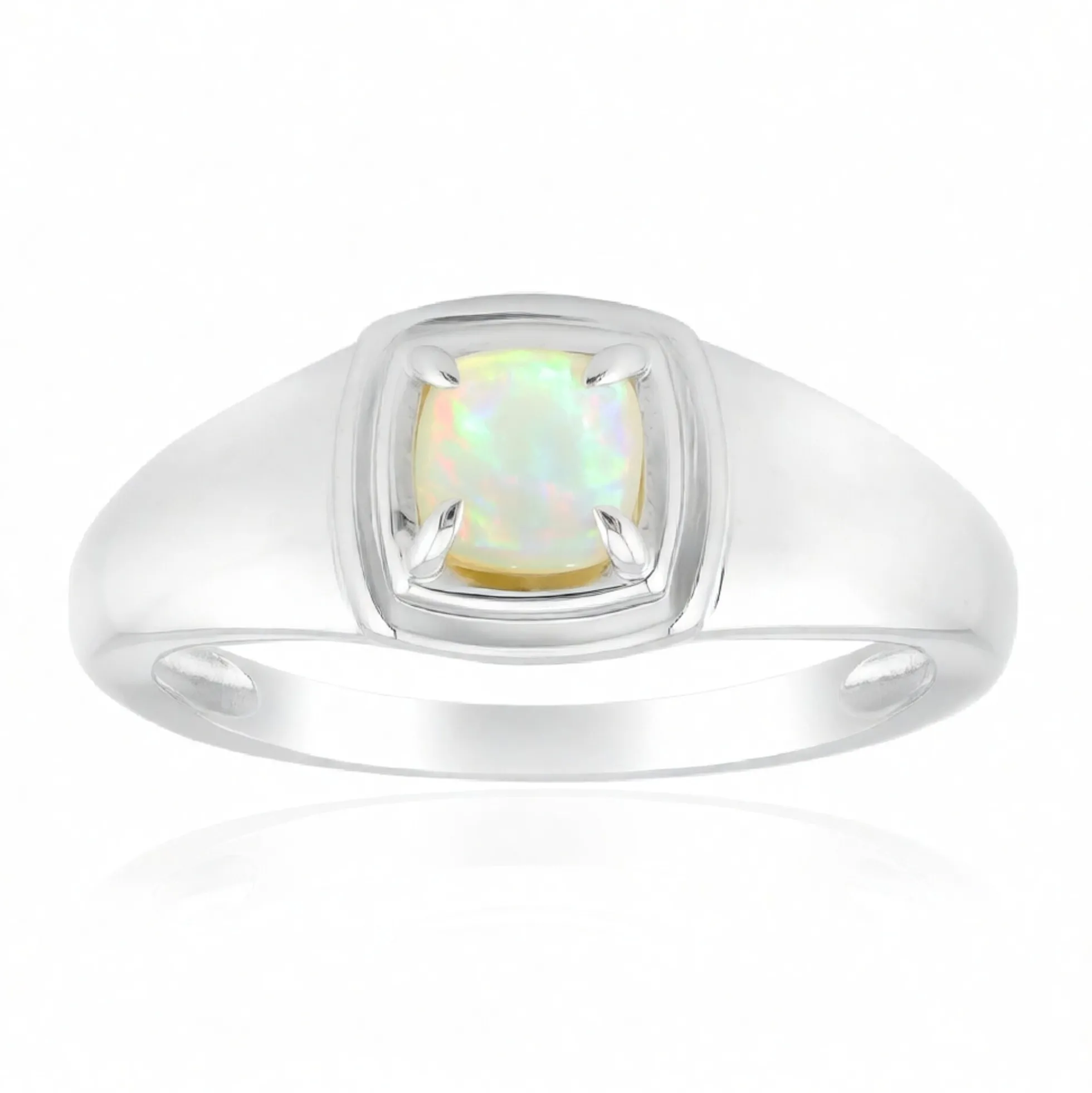 Brasilianischer Weißer Opal-Goldring