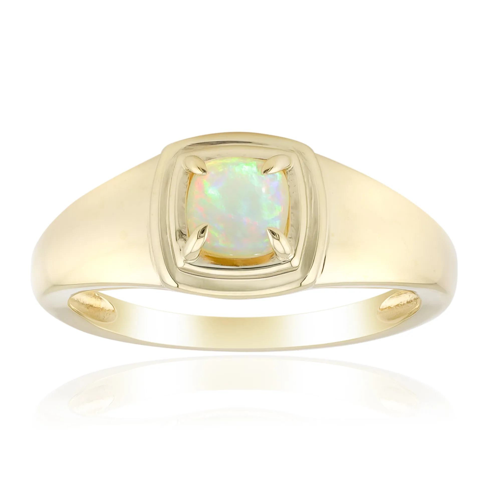 Brasilianischer Weißer Opal-Goldring