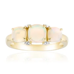 Brasilianischer Weißer Opal-Goldring