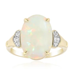Brasilianischer Weißer Opal-Goldring