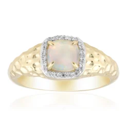Brasilianischer Weißer Opal-Goldring