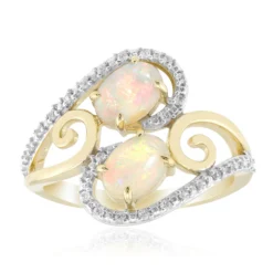 Brasilianischer Weißer Opal-Goldring