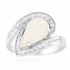 Brasilianischer Weißer Opal-Goldring
