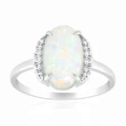 Brasilianischer Weißer Opal-Goldring