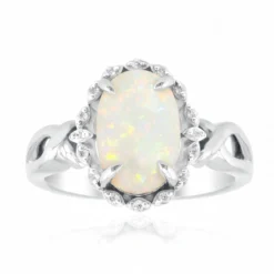 Brasilianischer Weißer Opal-Goldring