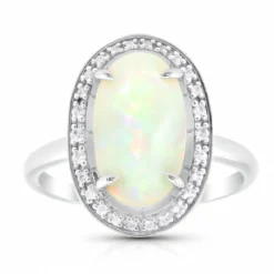 Brasilianischer Weißer Opal-Goldring