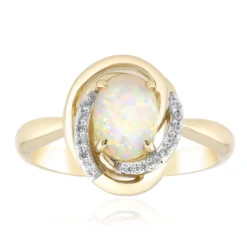 Brasilianischer Weißer Opal-Goldring