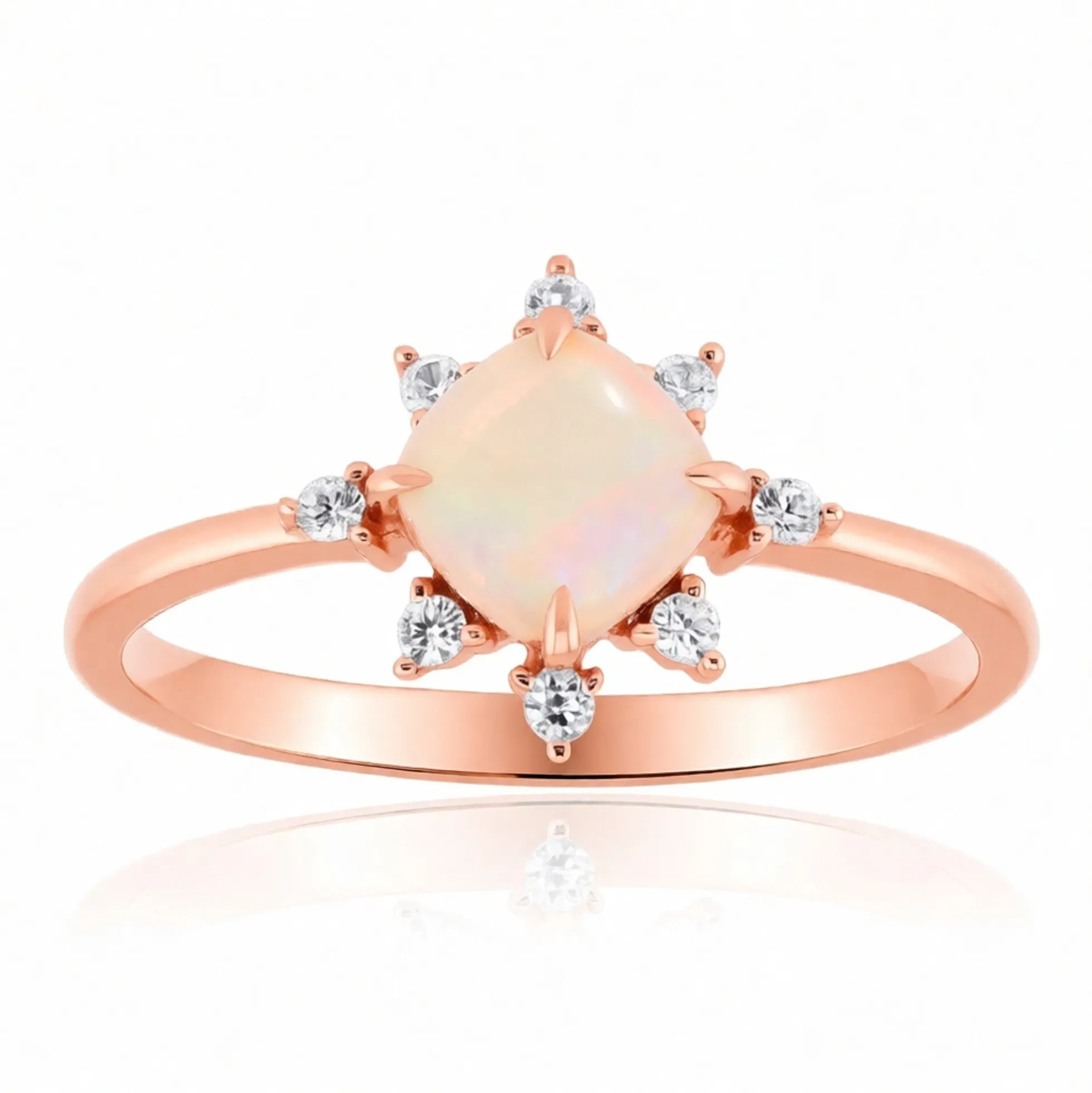Brasilianischer Weißer Opal-Goldring