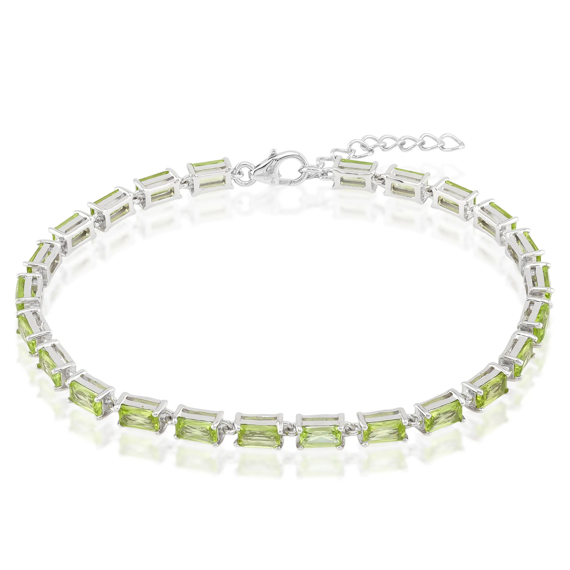 Burmesischer Peridot-Silberarmband