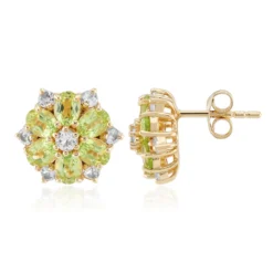 Burmesischer Peridot-Silberohrringe