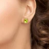 Burmesischer Peridot-Silberohrringe