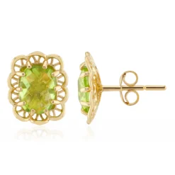Burmesischer Peridot-Silberohrringe