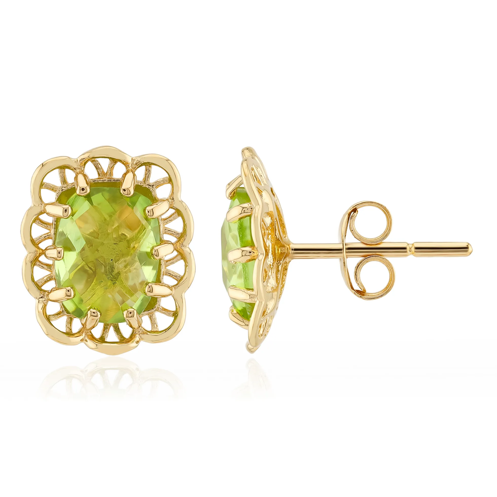 Burmesischer Peridot-Silberohrringe