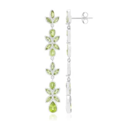 Burmesischer Peridot-Silberohrringe