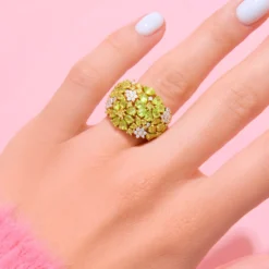 Burmesischer Peridot-Silberring