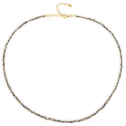 Champagner-Diamant-Silberhalskette