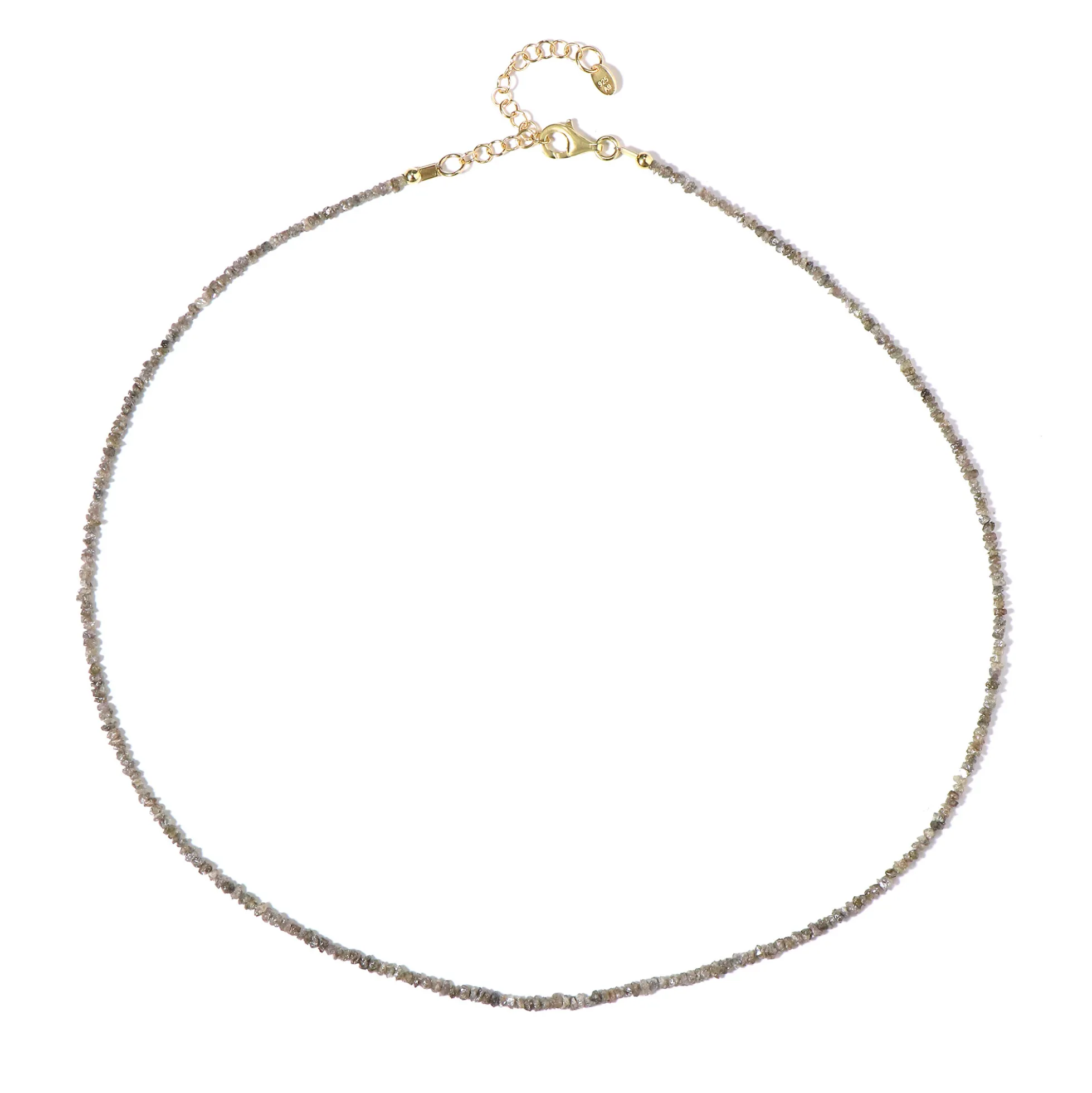 Champagner-Diamant-Silberhalskette